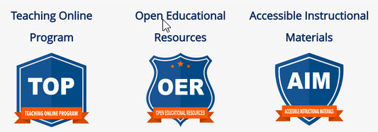 Teaching Online Program (TOP), Open Educational Resources (OER), and Accessible Instructional Materials (AIM)